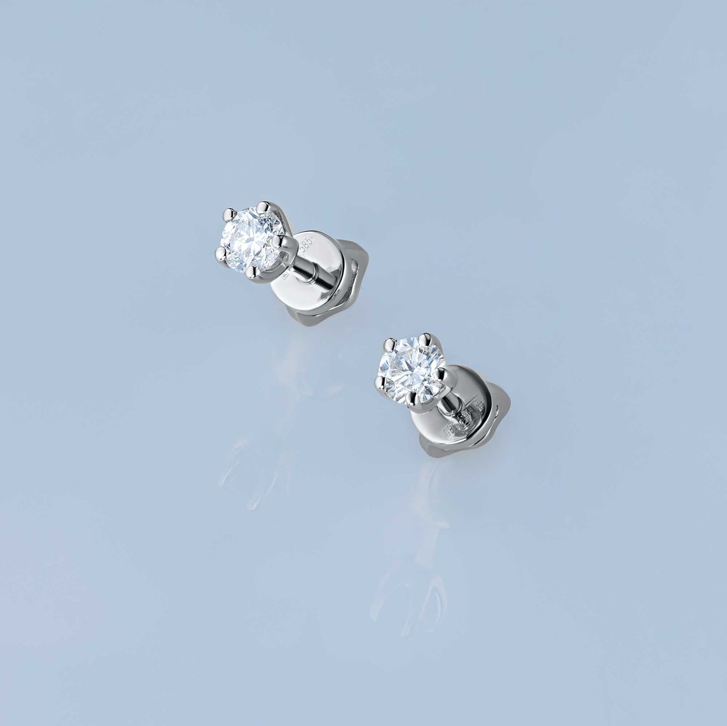 Sterling Silver Earring Studs with Lab-Created Diamonds 0.550 CT.TW