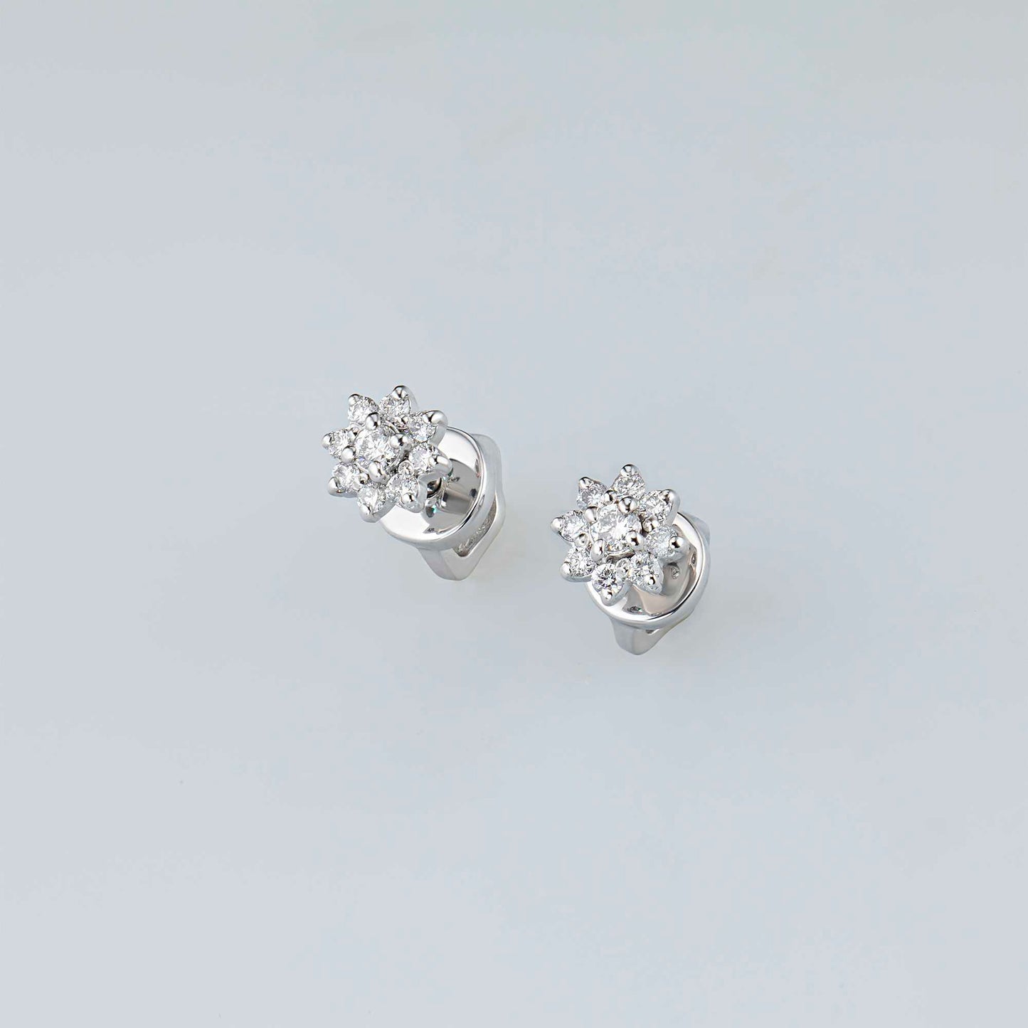 14K White Gold Earring Studs with Lab-Created Diamonds 0.17 CT.TW