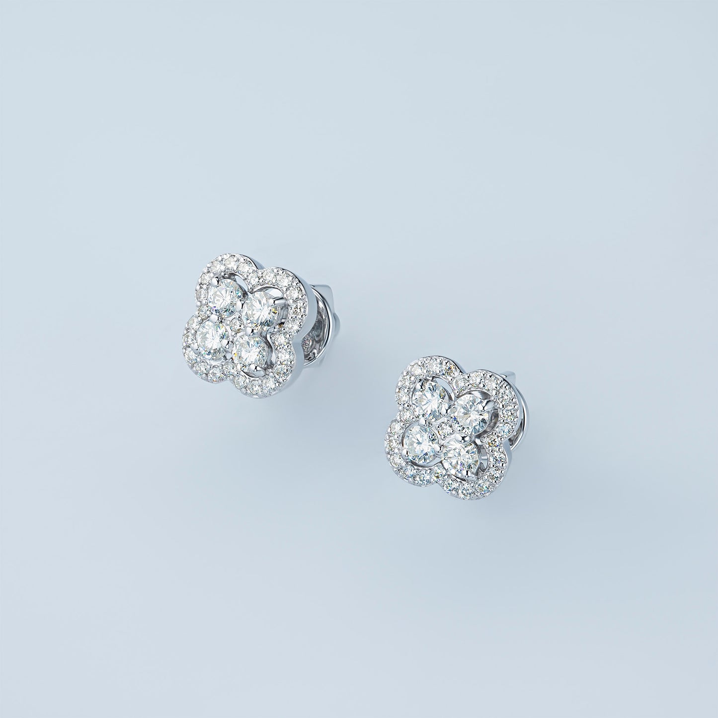 Sterling Silver Earring Studs with Lab-Created Diamonds 0.860 CT.TW