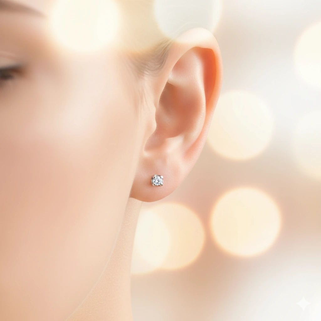 14K White Gold Earring Studs with Lab-Created Diamonds 0.310 CT.TW