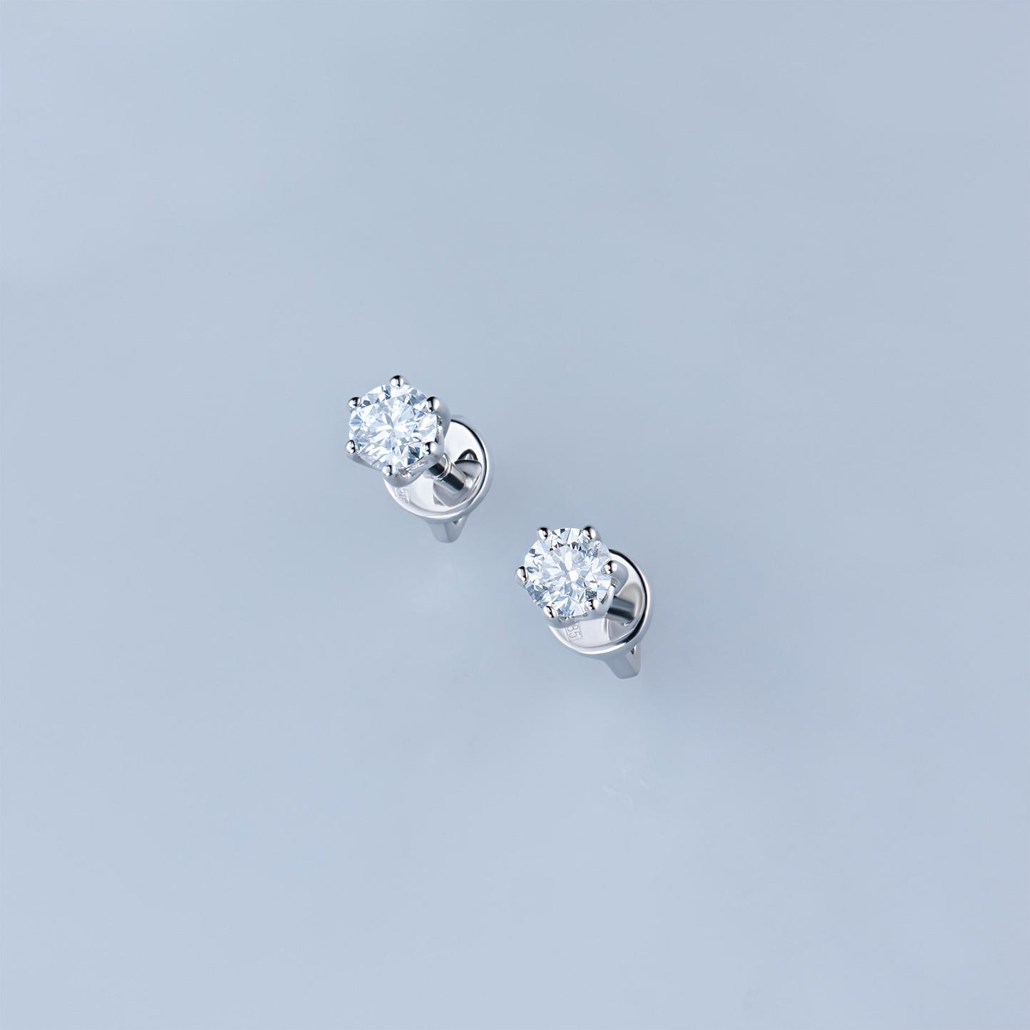 Sterling Silver Earring Studs with Lab-Created Diamonds 0.550 CT.TW