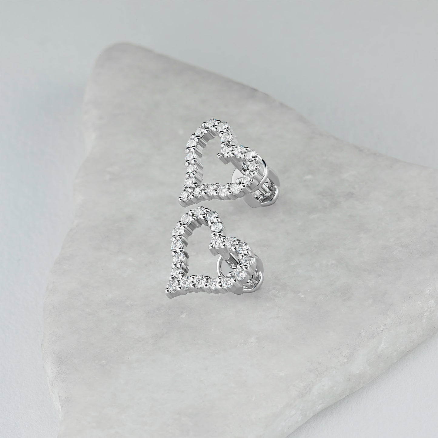 Sterling Silver Earring Studs with Lab-Created Diamonds 0.700 CT.TW