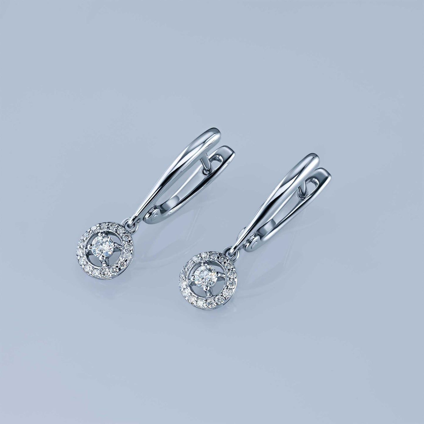 Sterling Silver Earrings with Lab-Created Diamonds 0.250 CT.TW