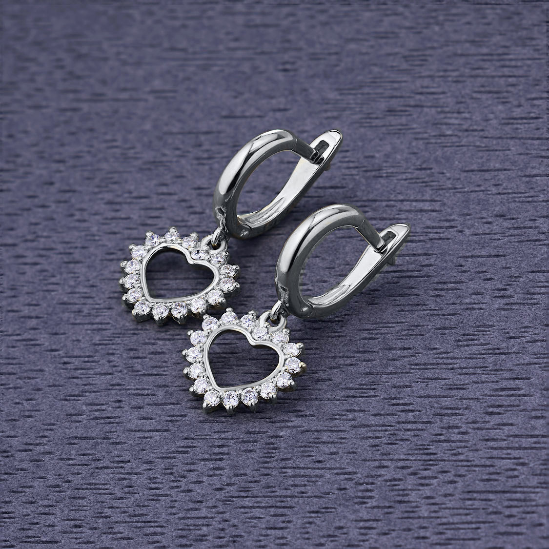 Sterling Silver Earrings with Lab-Created Diamonds 0.620 CT.TW