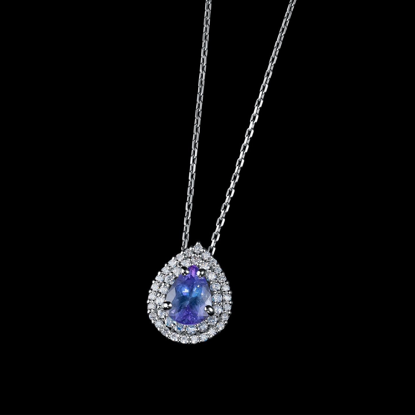14K White Gold Pendant with Emerald and Lab-Created Diamonds 2.14 CT.TW