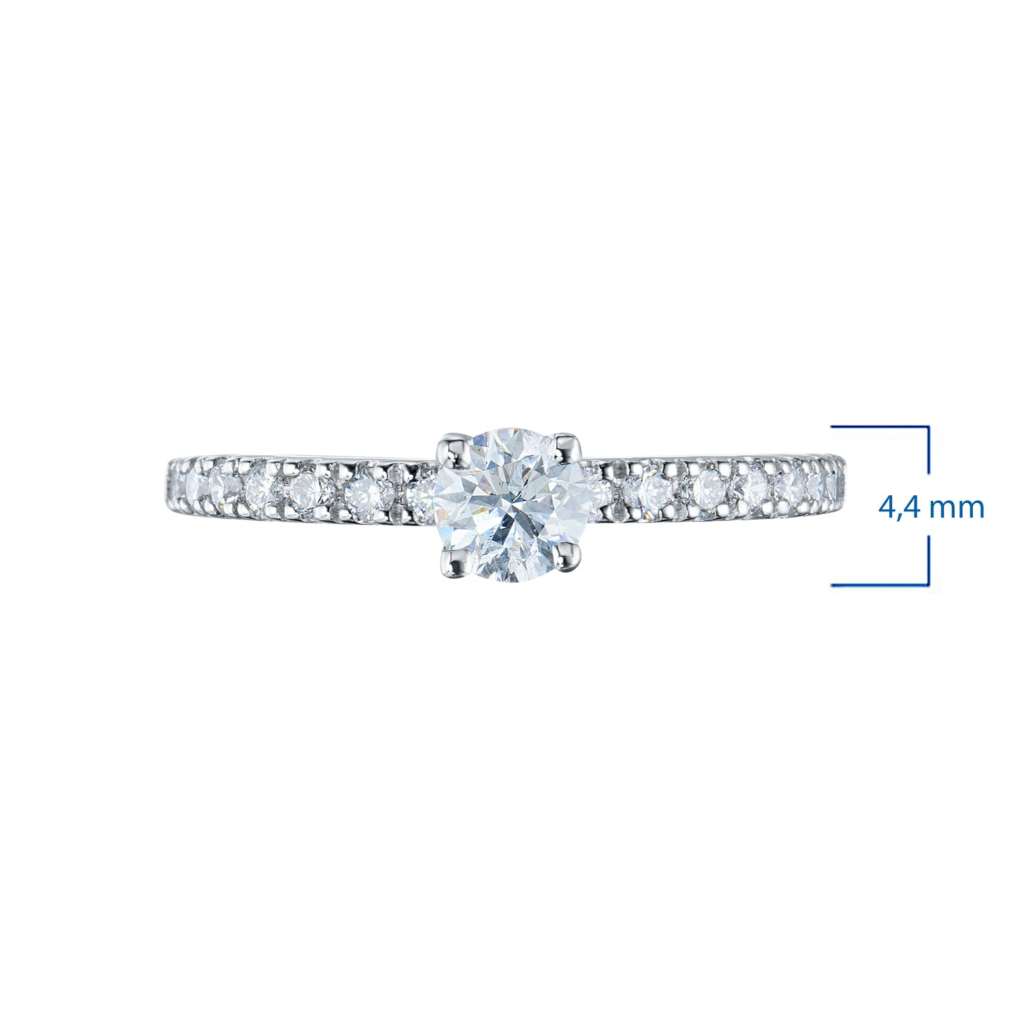 14K White Gold Ring with Lab-Created Diamonds 2.720 CT.TW