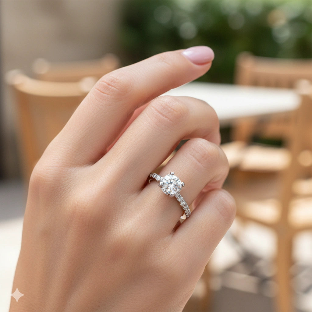 14K White Gold Ring with Lab-Created Diamonds 0.640 CT.TW