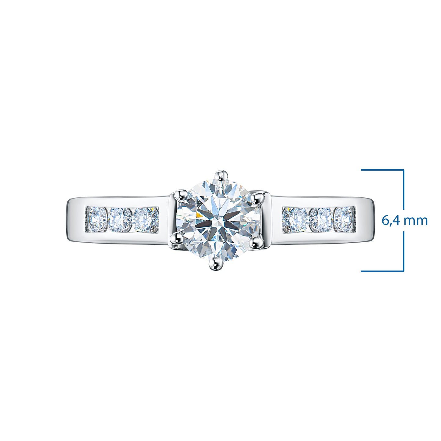 14K White Gold Ring with Lab-Created Diamonds 0.550 CT.TW