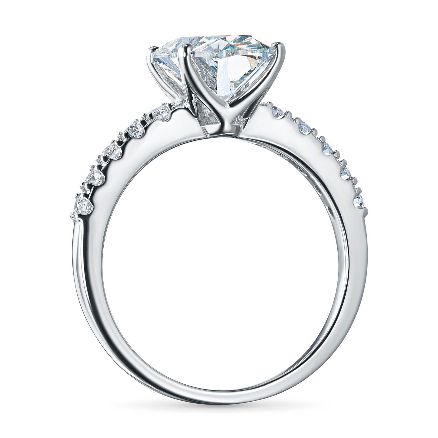 14K White Gold Ring with Lab-Created Diamonds 3.47 CT.TW