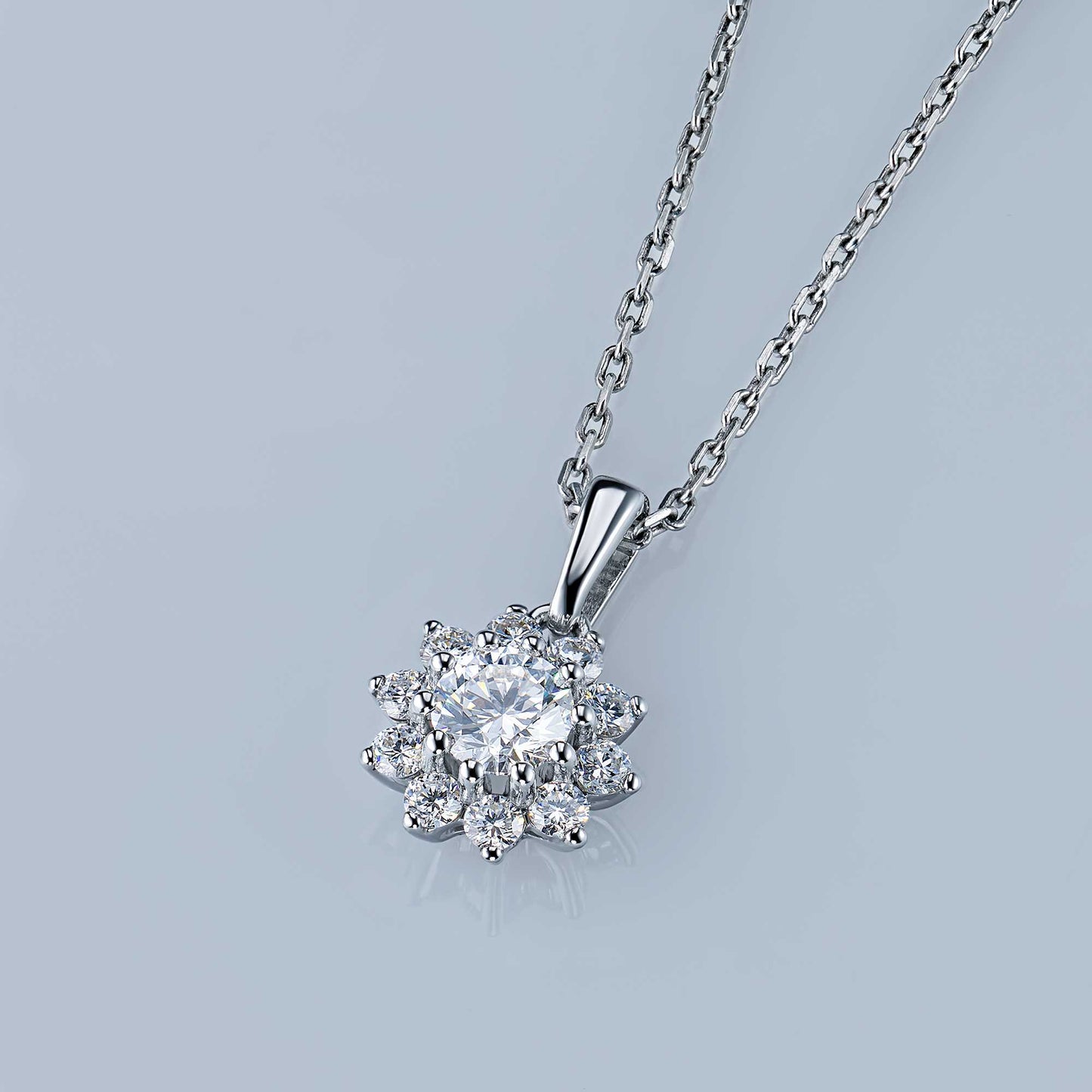 14K White Gold Pendant with Lab-Created Diamonds 0.690 CT.TW