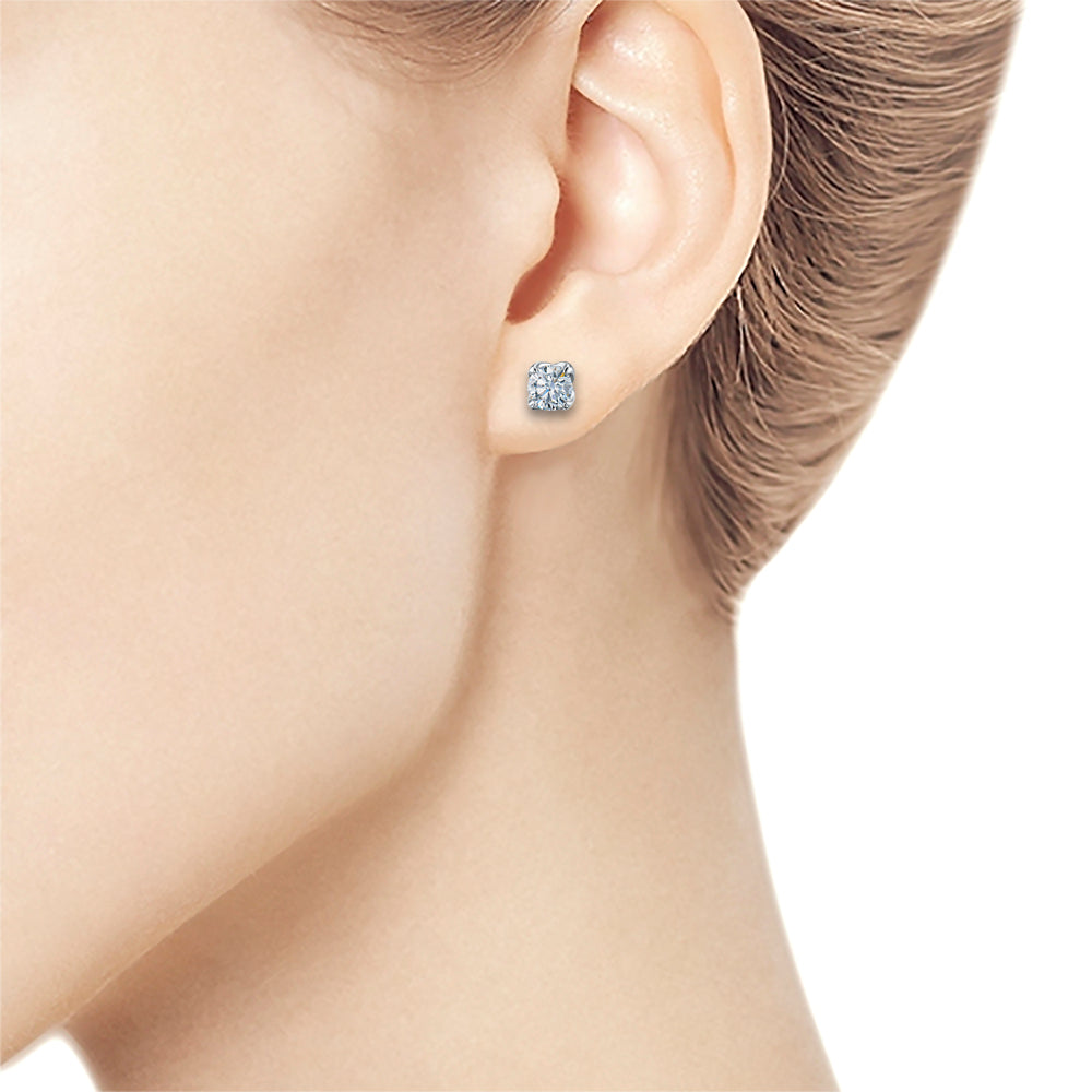14K White Gold Earring Studs with Lab-Created Diamonds 0.71 CT.TW