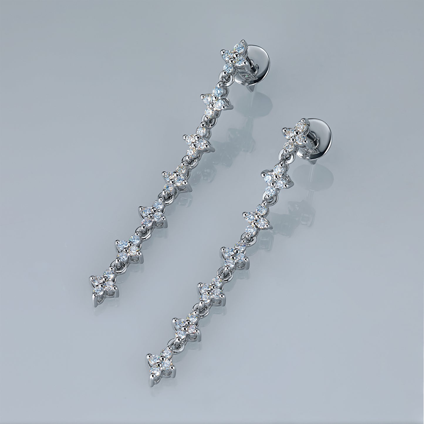 14K White Gold Earring Studs with Lab-Created Diamonds 1.090 CT.TW