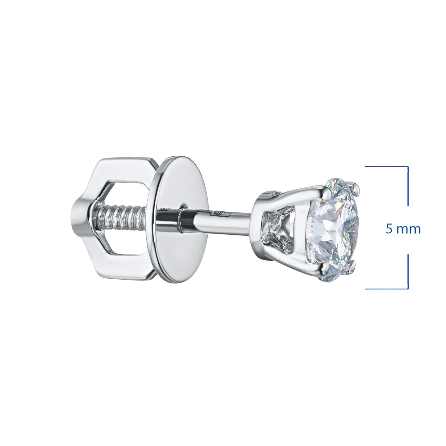 14K White Gold Earring Studs with Lab-Created Diamonds 0.88 CT.TW