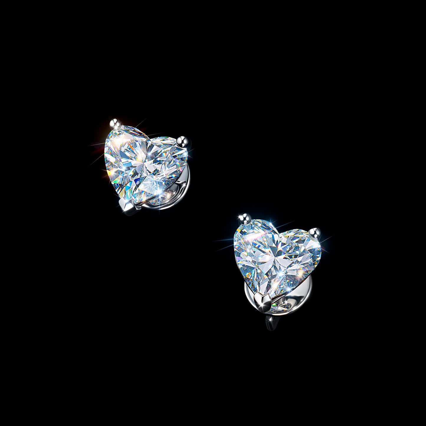 14K White Gold Earring Studs with Lab-Created Diamonds 6.160 CT.TW