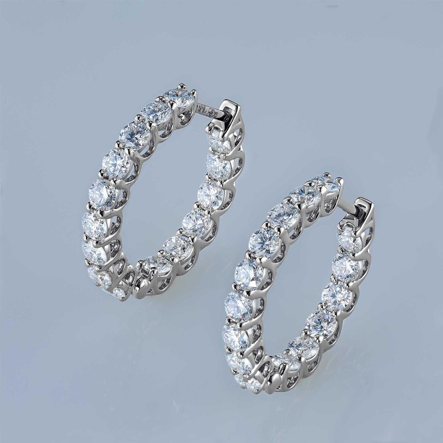 14K White Gold Earrings with Lab-Created Diamonds 3.590 CT.TW