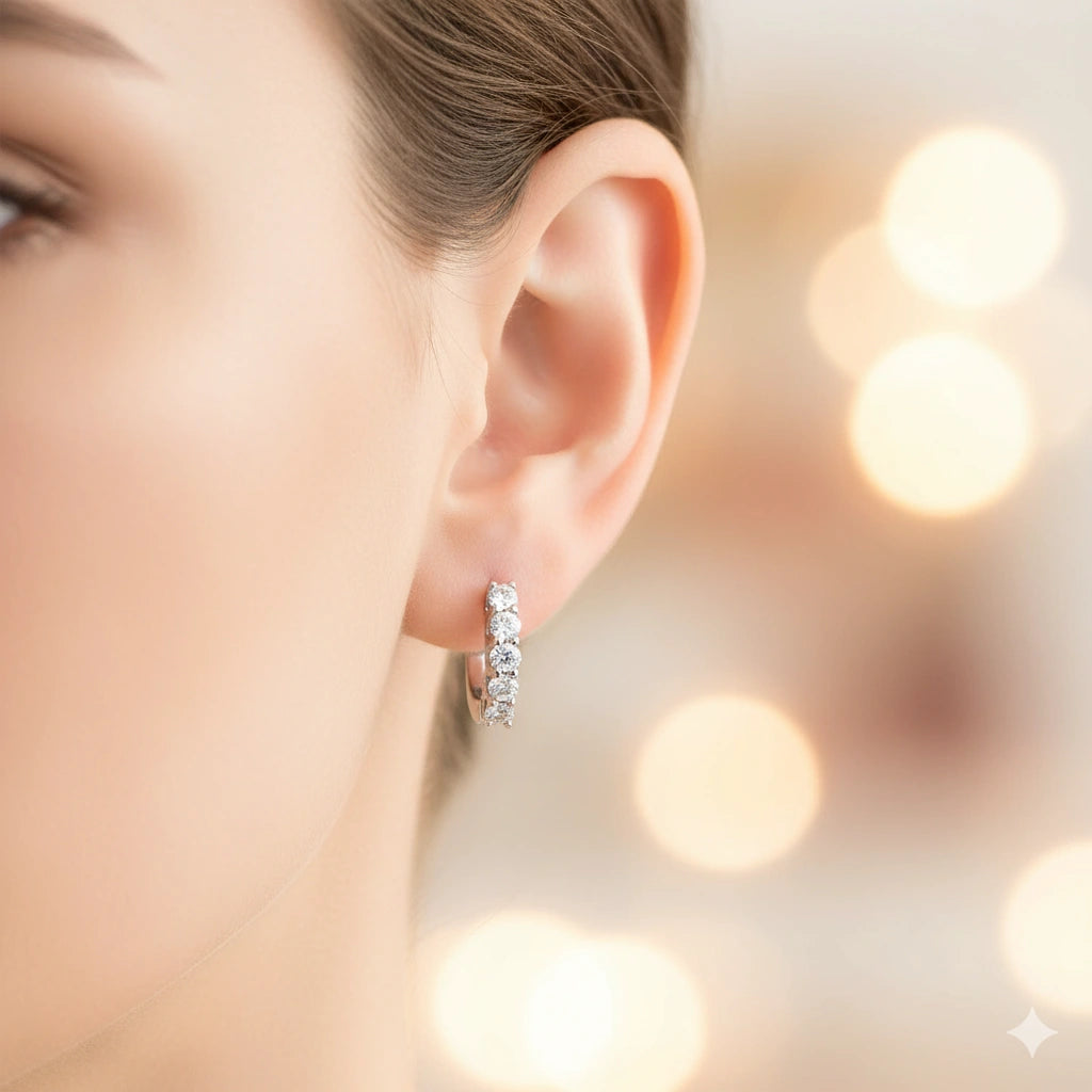 14K White Gold Earrings with Lab-Created Diamonds 0.67 CT.TW