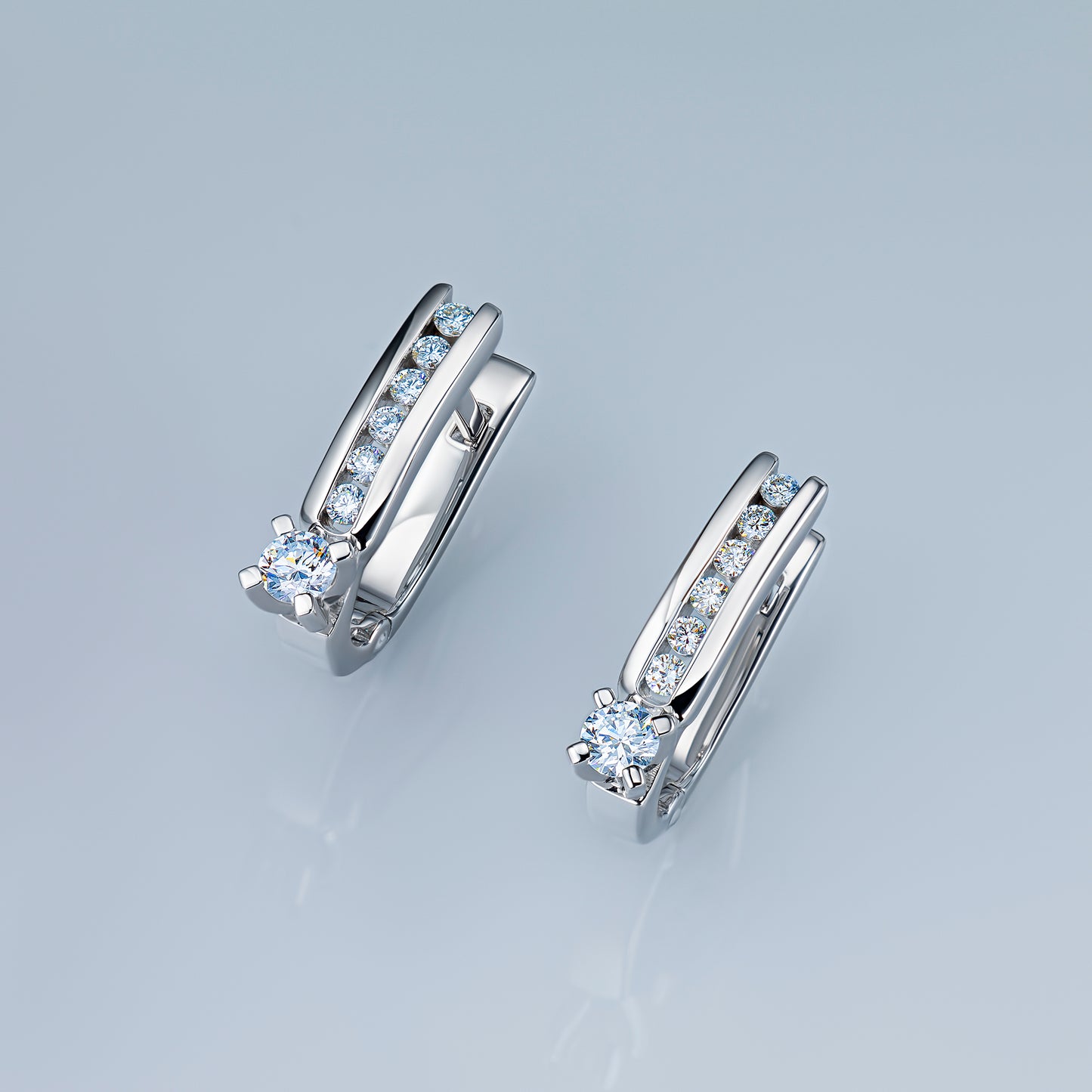 14K White Gold Earrings with Lab-Created Diamonds 0.780 CT.TW