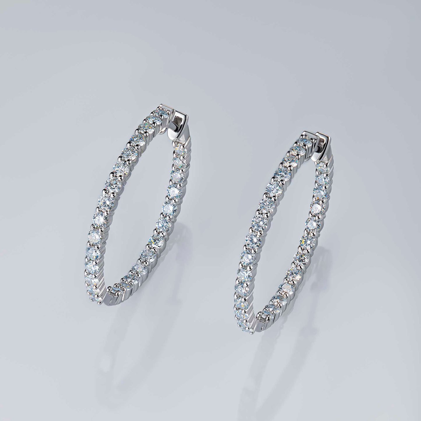 14K White Gold Earrings with Lab-Created Diamonds 2.850 CT.TW