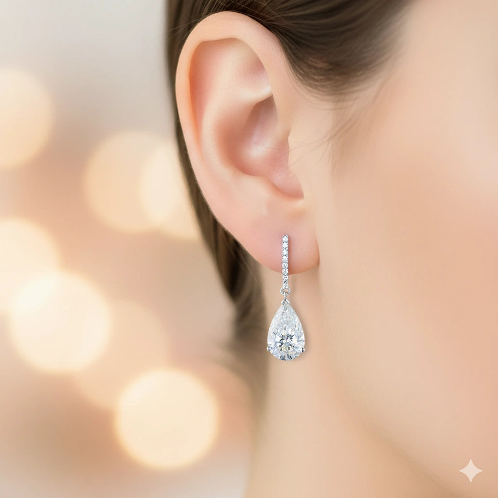 14K White Gold Earrings with Lab-Created Diamonds 21.190 CT.TW