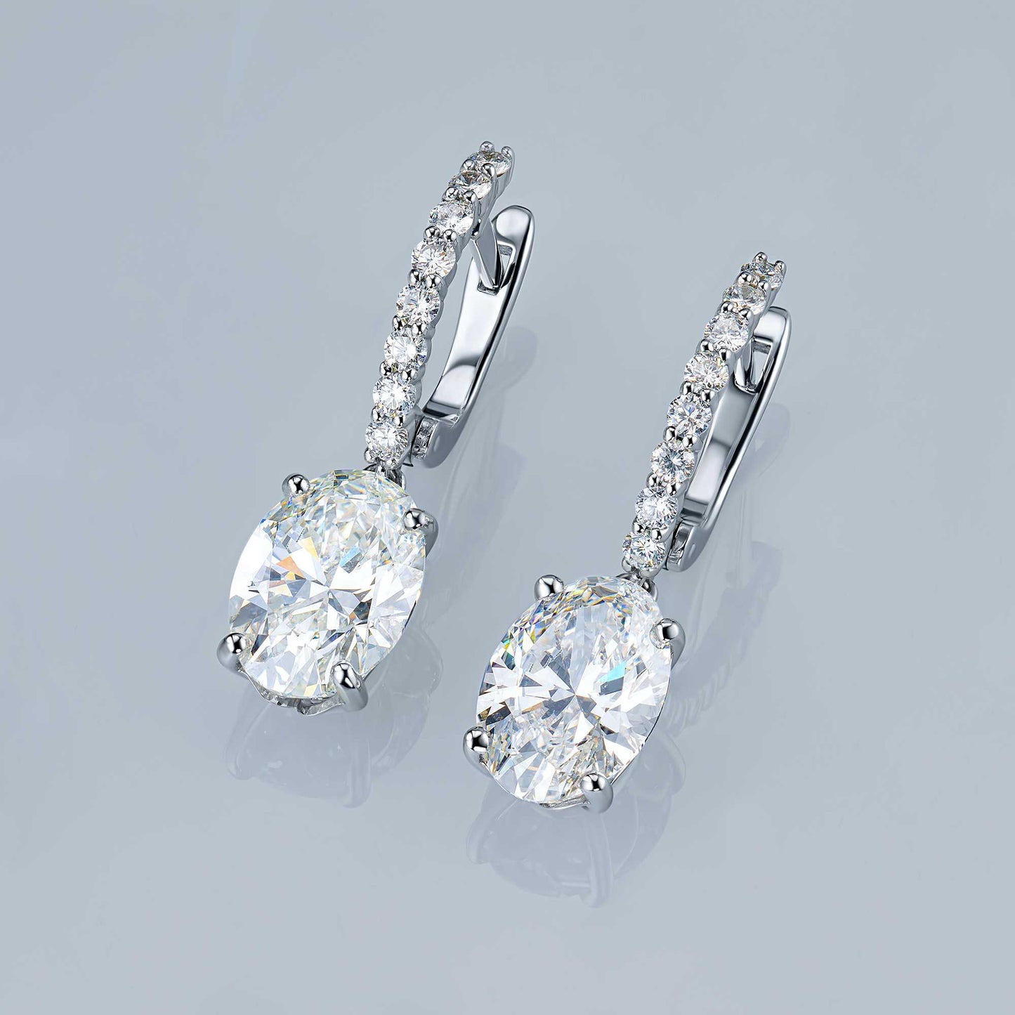 14K White Gold Earrings with Lab-Created Diamonds 7.540 CT.TW