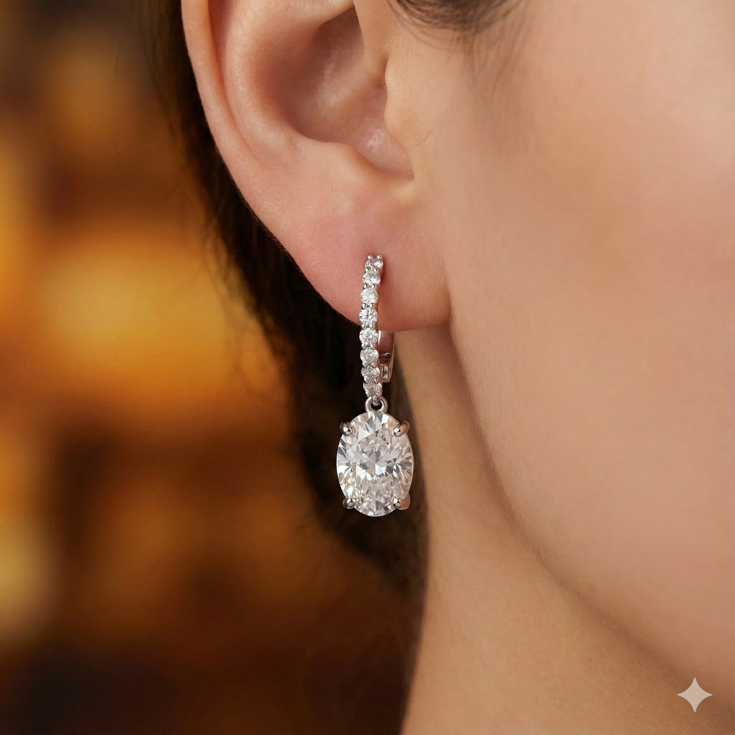 14K White Gold Earrings with Lab-Created Diamonds 21.400 CT.TW