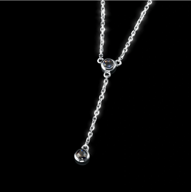 Sterling Silver Necklace with Sapphire