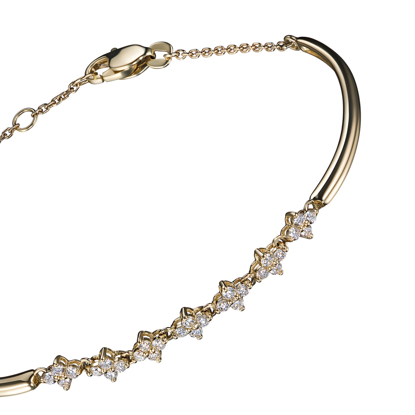 14K Yellow Gold Bracelet with Lab-Created Diamonds 0.550 CT.TW