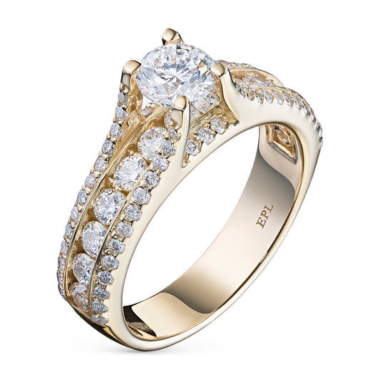 14K Yellow Gold Ring with Lab-Created Diamonds 2.050 CT.TW