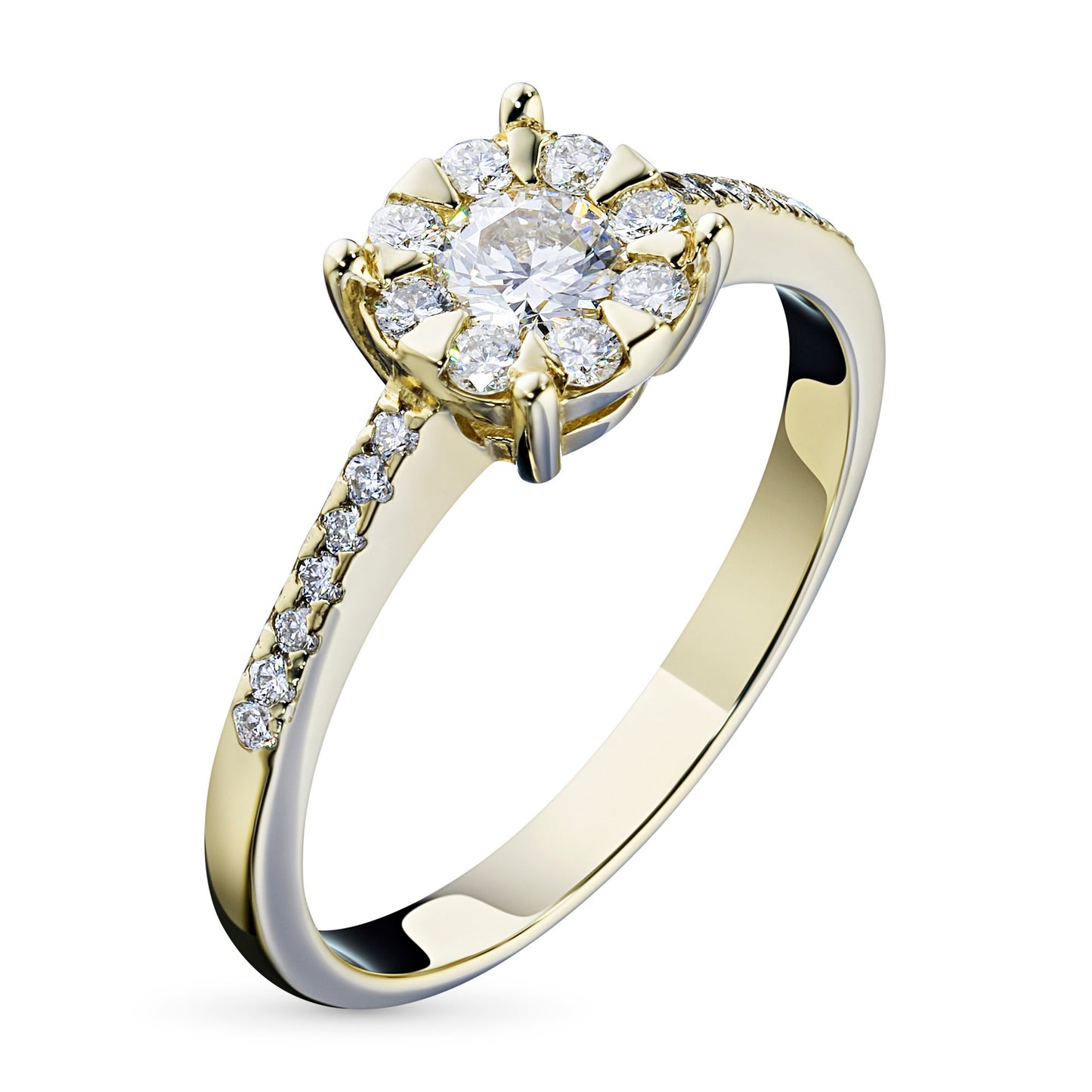 14K Yellow Gold Ring with Lab-Created Diamonds 2.410 CT.TW