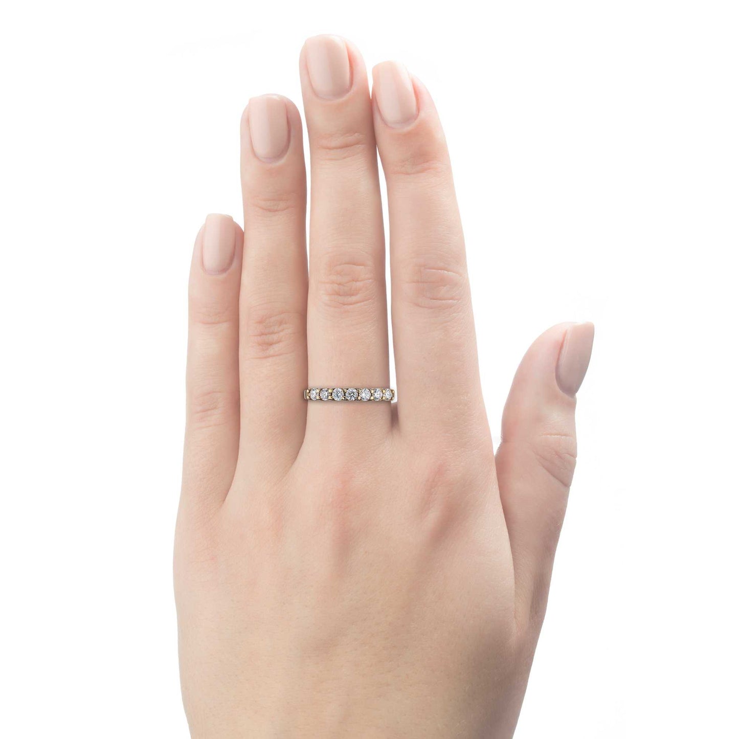 Δαχτυλίδι από κίτρινο χρυσό 14 καρατίων με διαμάντια κατασκευασμένα σε εργαστήριο 0.840 CT.TW 