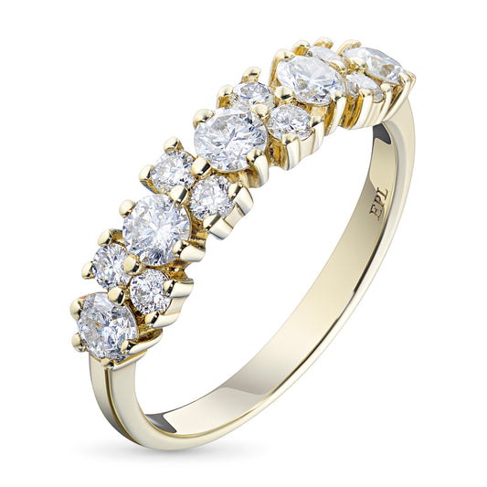 14K Yellow Gold Ring with Lab-Created Diamonds 0.90 CT.TW