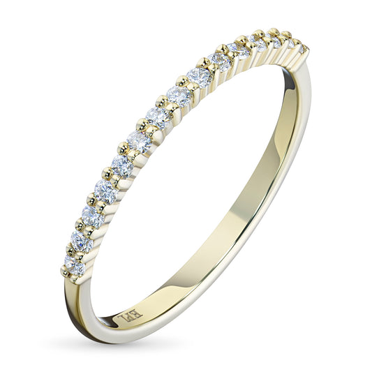 14K Yellow Gold Ring with Natural Diamonds 0.19 CT.TW