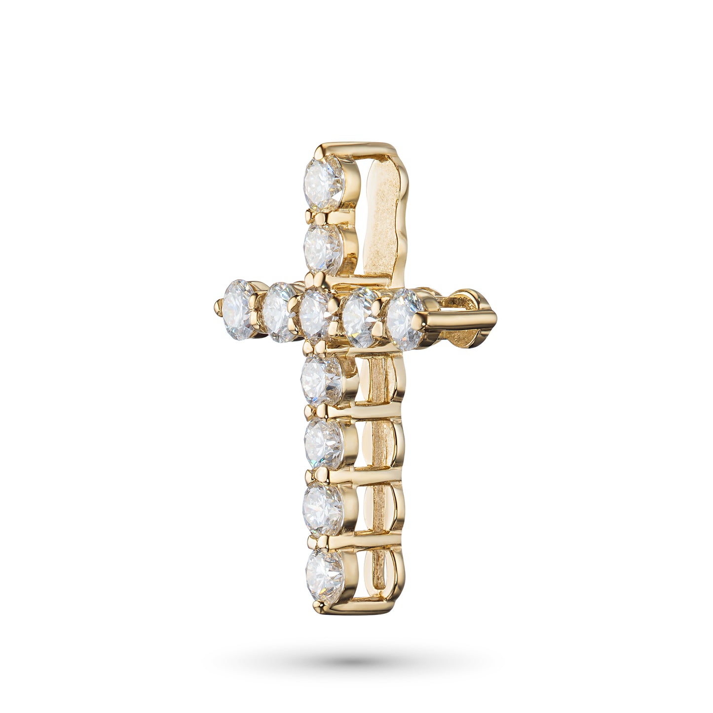 Μενταγιόν από κίτρινο χρυσό 14 καρατίων με διαμάντια κατασκευασμένα σε εργαστήριο 0,930 CT.TW 