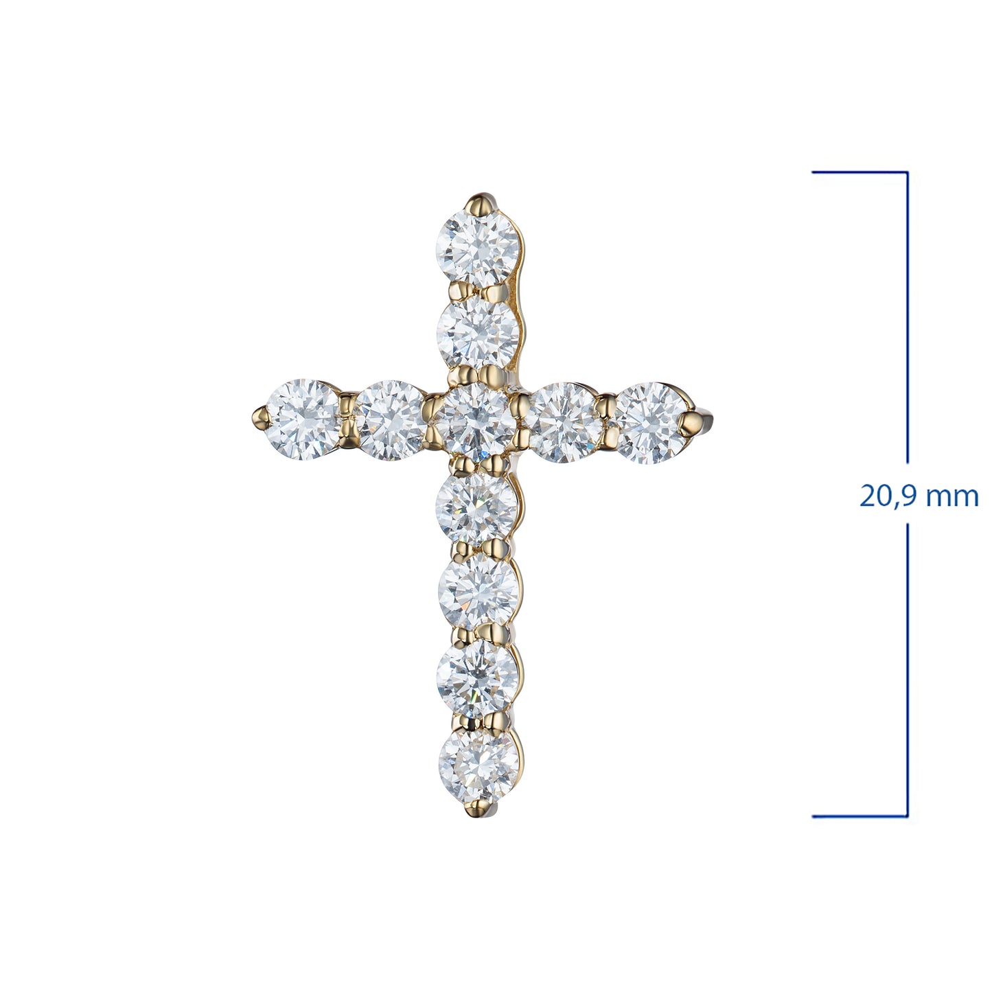 Μενταγιόν από κίτρινο χρυσό 14 καρατίων με διαμάντια κατασκευασμένα σε εργαστήριο 0,930 CT.TW 