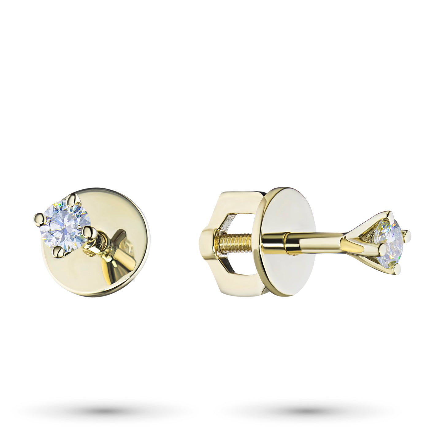 14K Yellow Gold Earring Studs with Lab-Created Diamonds 2.020 CT.TW