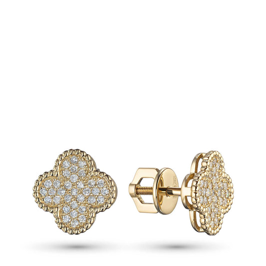 14K Yellow Gold Earring Studs with Lab-Created Diamonds 0.400 CT.TW