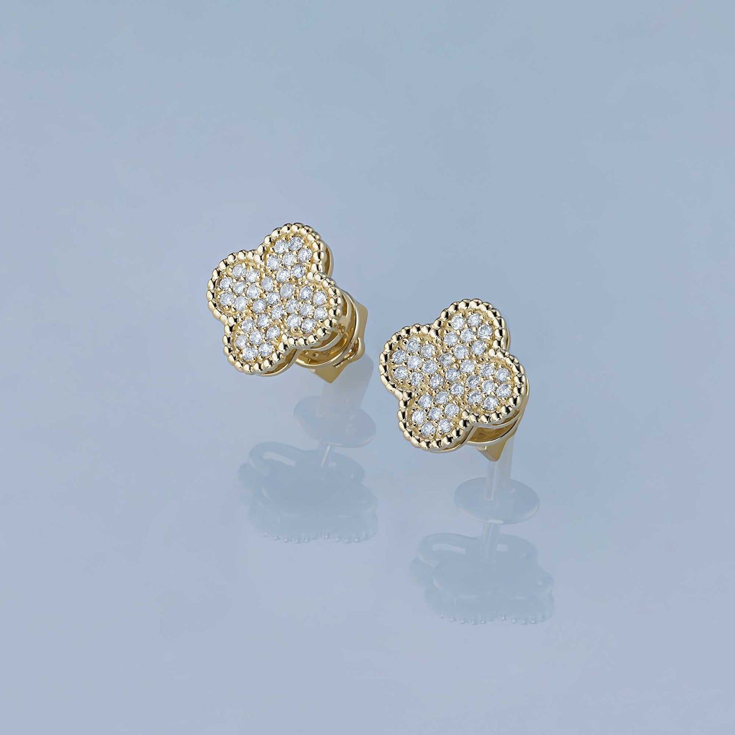 14K Yellow Gold Earring Studs with Lab-Created Diamonds 0.400 CT.TW