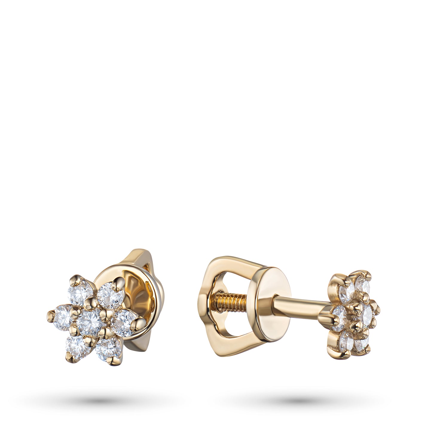 14K Yellow Gold Earring Studs with Lab-Created Diamonds 0.22 CT.TW
