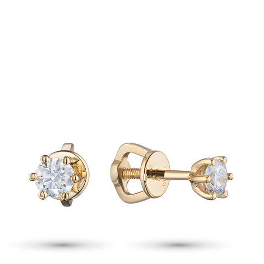 14K Yellow Gold Earring Studs with Lab-Created Diamonds 1.490 CT.TW
