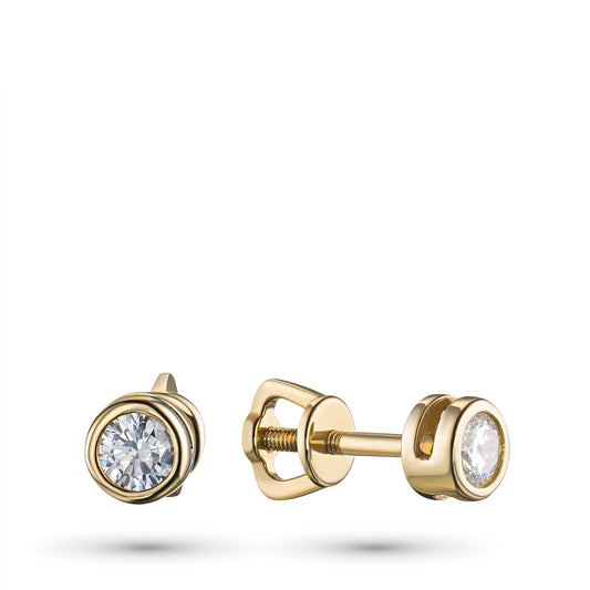 14K Yellow Gold Earring Studs with Lab-Created Diamonds 0.370 CT.TW