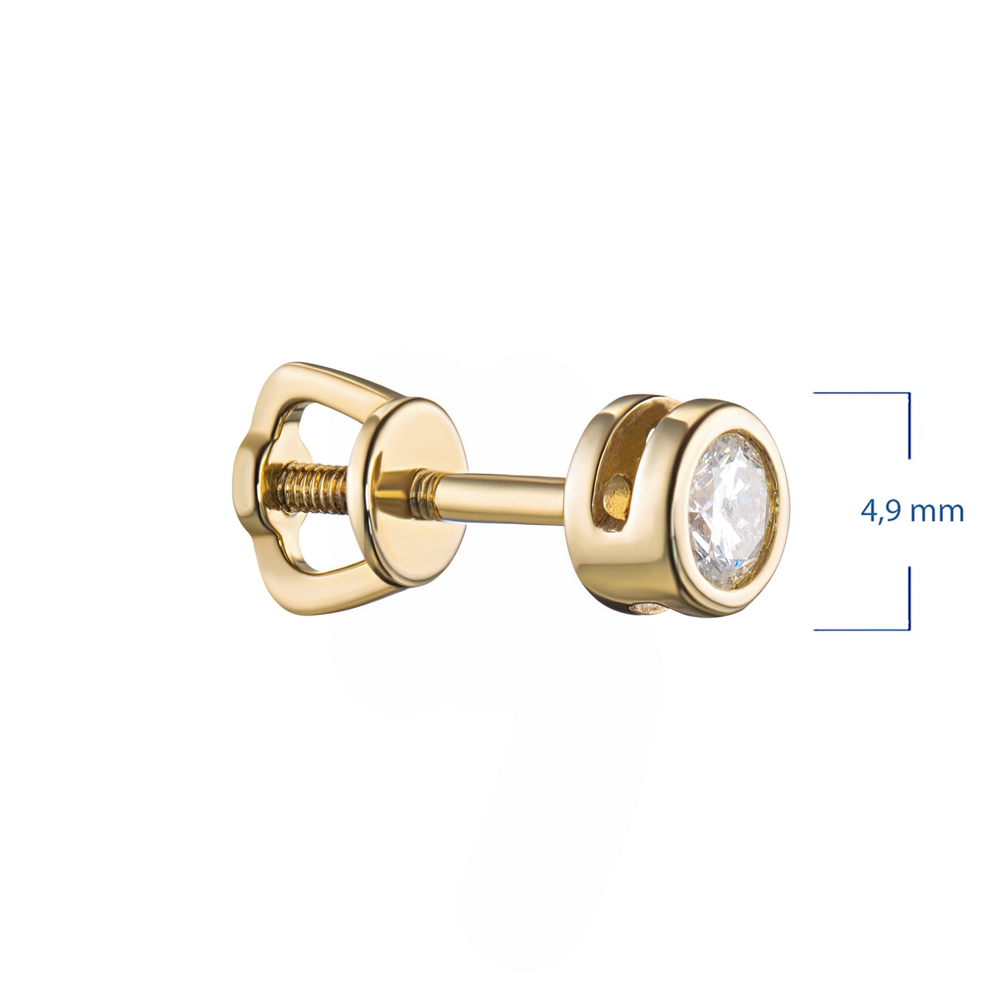 14K Yellow Gold Earring Studs with Natural Diamonds 0.370 CT.TW