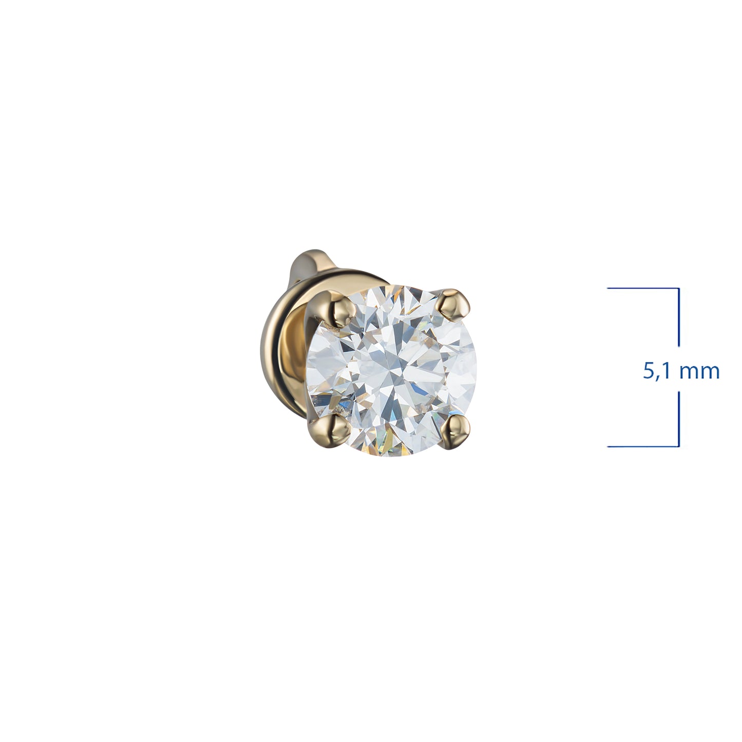 14K Yellow Gold Earring Studs with Lab-Created Diamonds 0.79 CT.TW