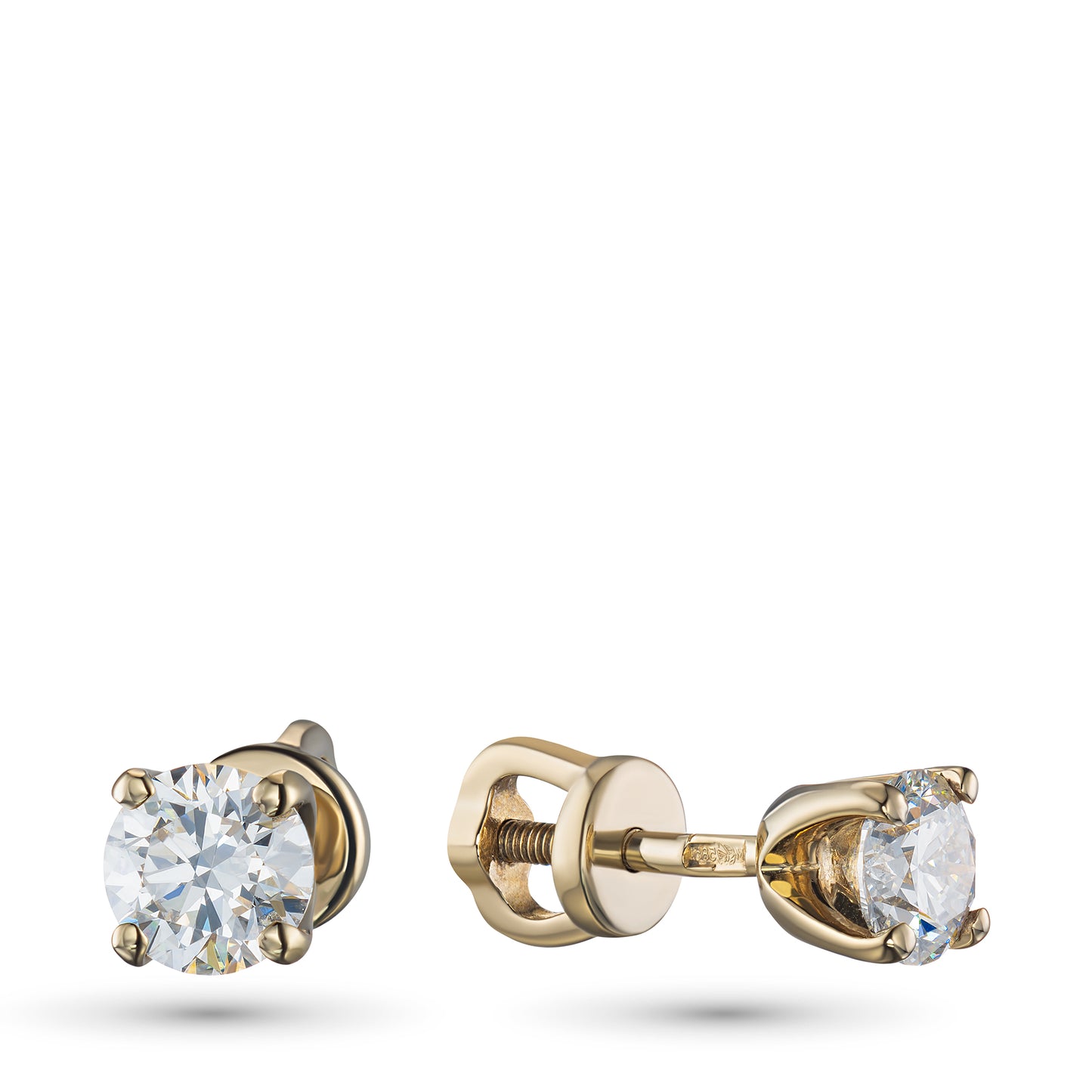 14K Yellow Gold Earring Studs with Lab-Created Diamonds 0.66 CT.TW
