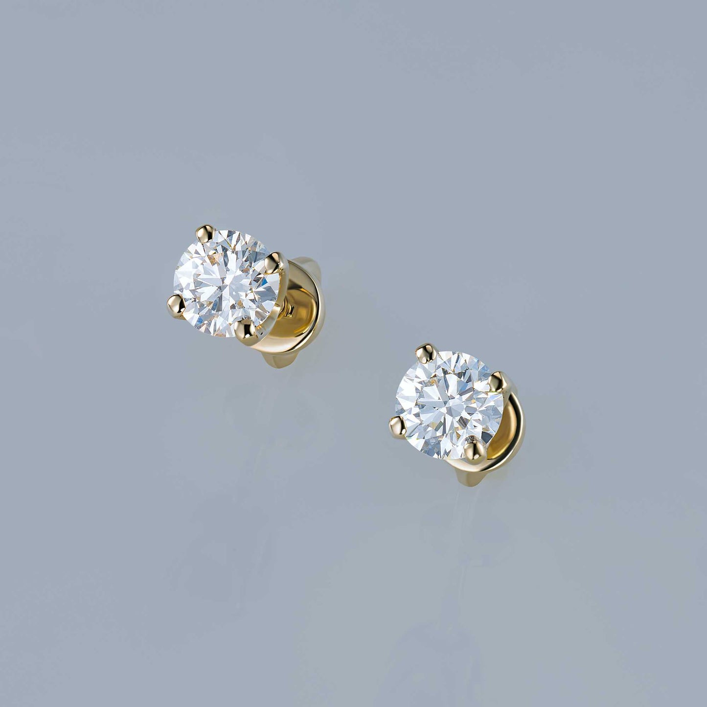 14K Yellow Gold Earring Studs with Lab-Created Diamonds 0.79 CT.TW