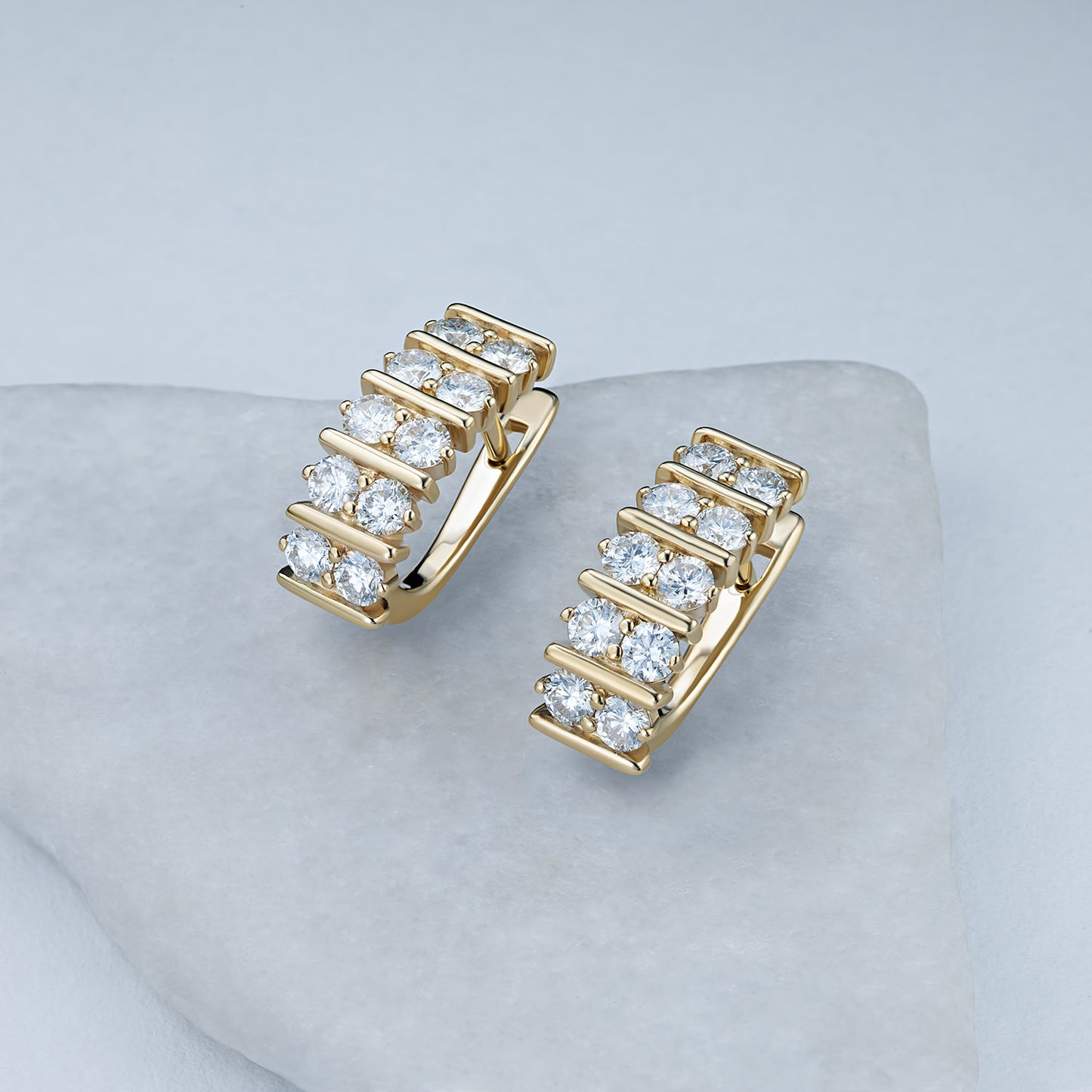14K Yellow Gold Earrings with Lab-Created Diamonds 1.190 CT.TW