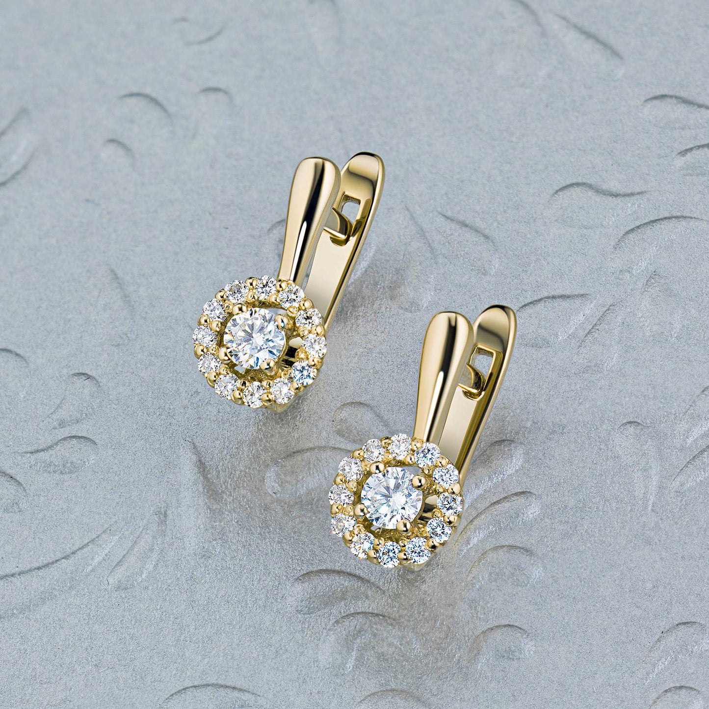 14K Yellow Gold Earrings with Lab-Created Diamonds 0.37 CT.TW