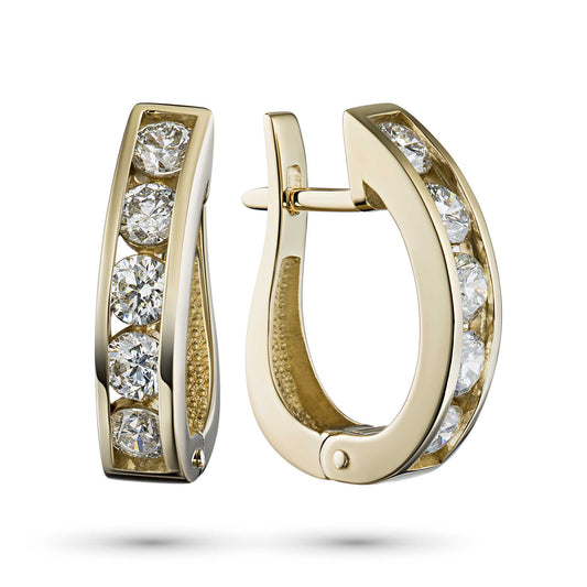 14K Yellow Gold Earrings with Lab-Created Diamonds 17.300 CT.TW