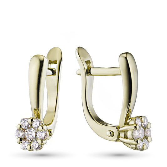 14K Yellow Gold Earrings with Lab-Created Diamonds 0.320 CT.TW
