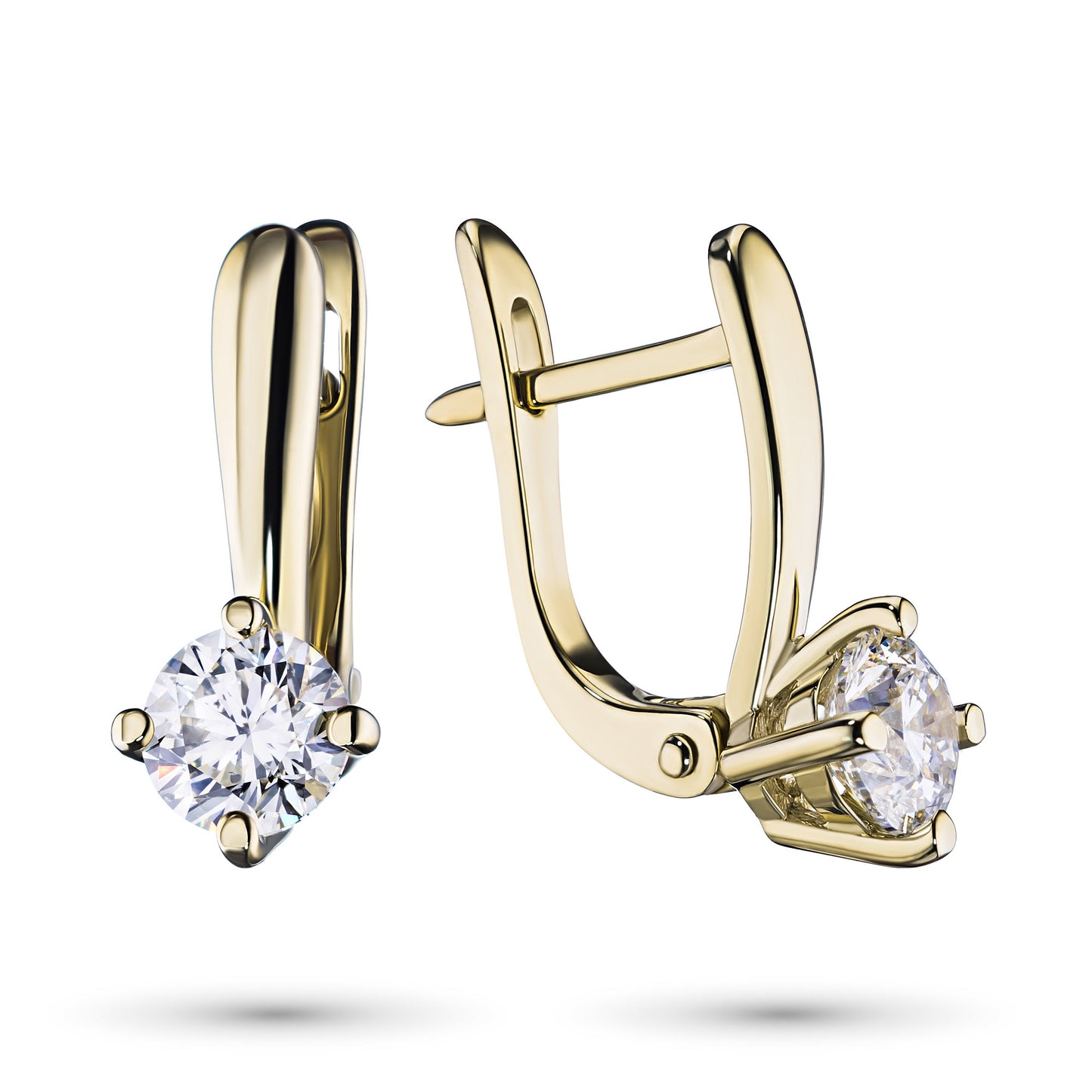 14K Yellow Gold Earrings with Lab-Created Diamonds 0.690 CT.TW