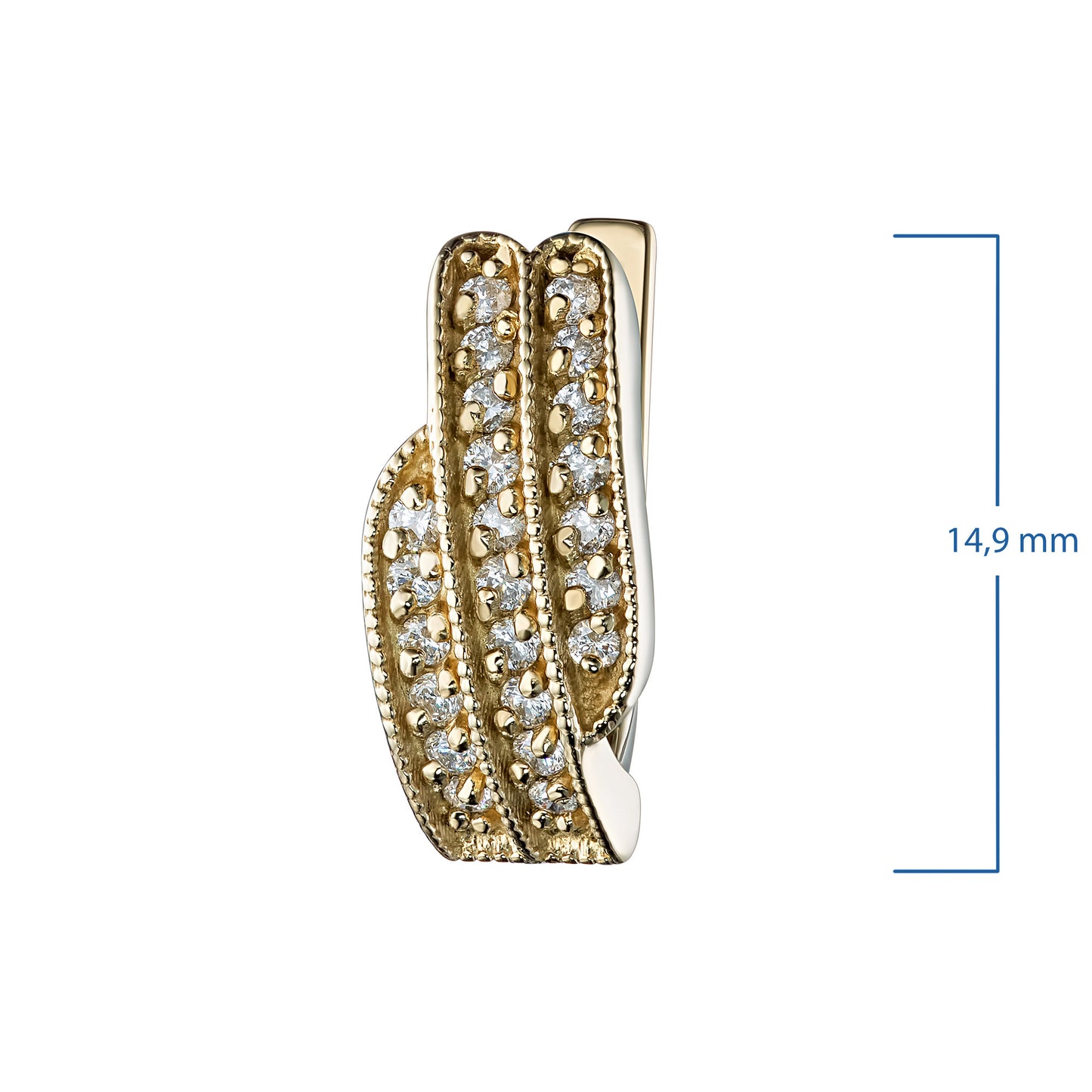 14K Yellow Gold Earrings with Lab-Created Diamonds 0.390 CT.TW